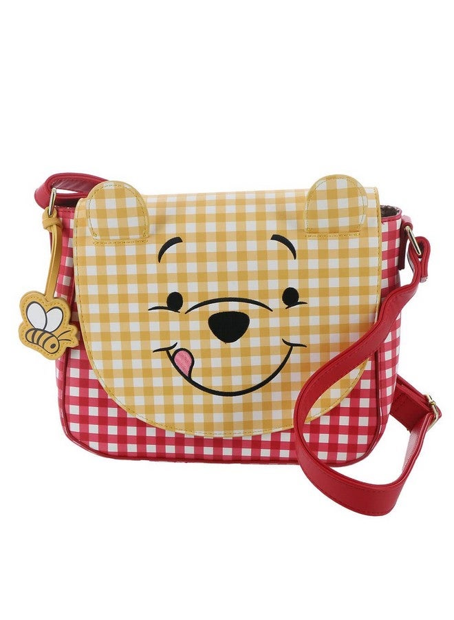 Loungefly Winnie The Pooh Gingham Crossbody Bag Orangewhitered - Image 1