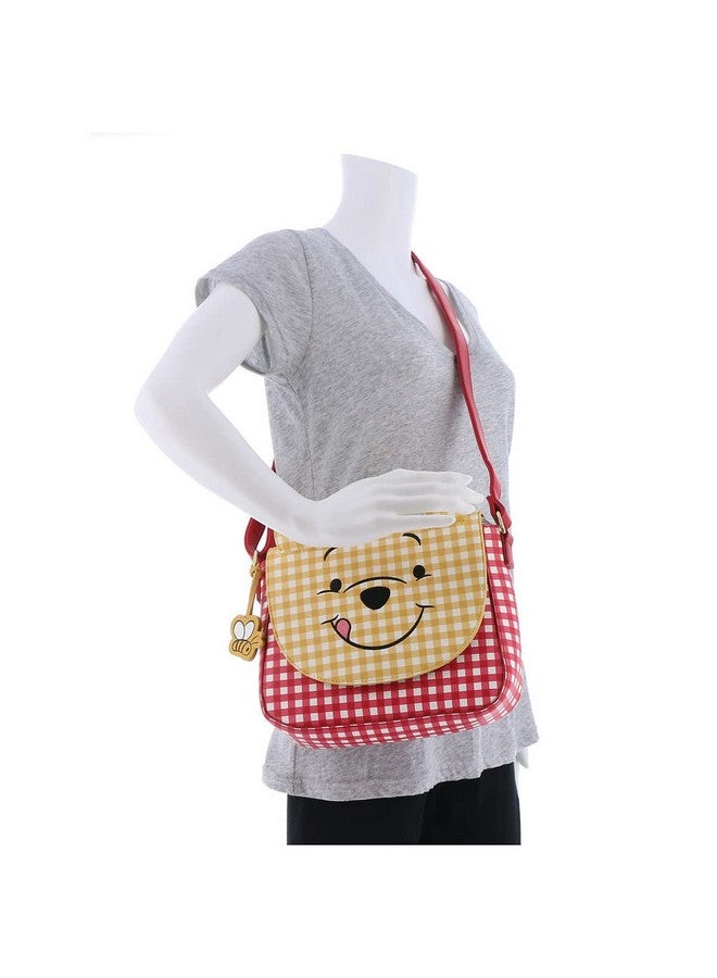 Loungefly Winnie The Pooh Gingham Crossbody Bag Orangewhitered - Image 4