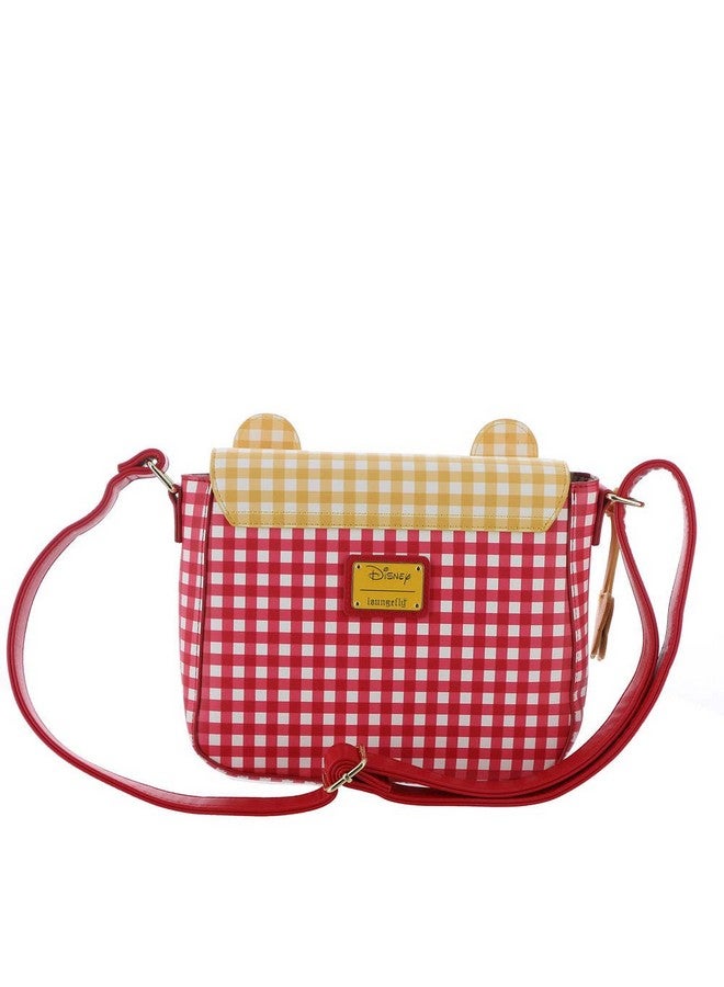 Loungefly Winnie The Pooh Gingham Crossbody Bag Orangewhitered - Image 2