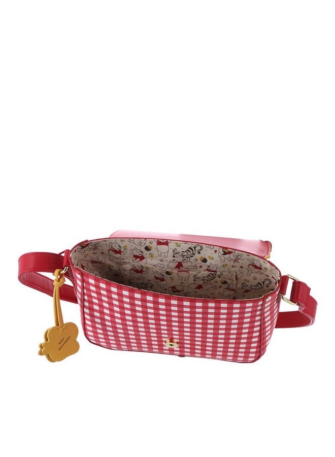 Loungefly Winnie The Pooh Gingham Crossbody Bag Orangewhitered - Image 3