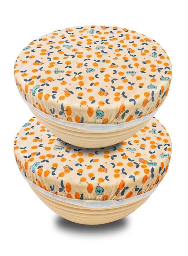 OHIYO Reusable Beeswax Bowl Covers (2 Large), Elastic Cotton Cloth Sourdough Bread Cover, 12 inch Reusable Bowl Caps for Bread Proofing Baskets and Large Mixing Containers - Image 1