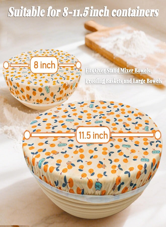 OHIYO Reusable Beeswax Bowl Covers (2 Large), Elastic Cotton Cloth Sourdough Bread Cover, 12 inch Reusable Bowl Caps for Bread Proofing Baskets and Large Mixing Containers - Image 2