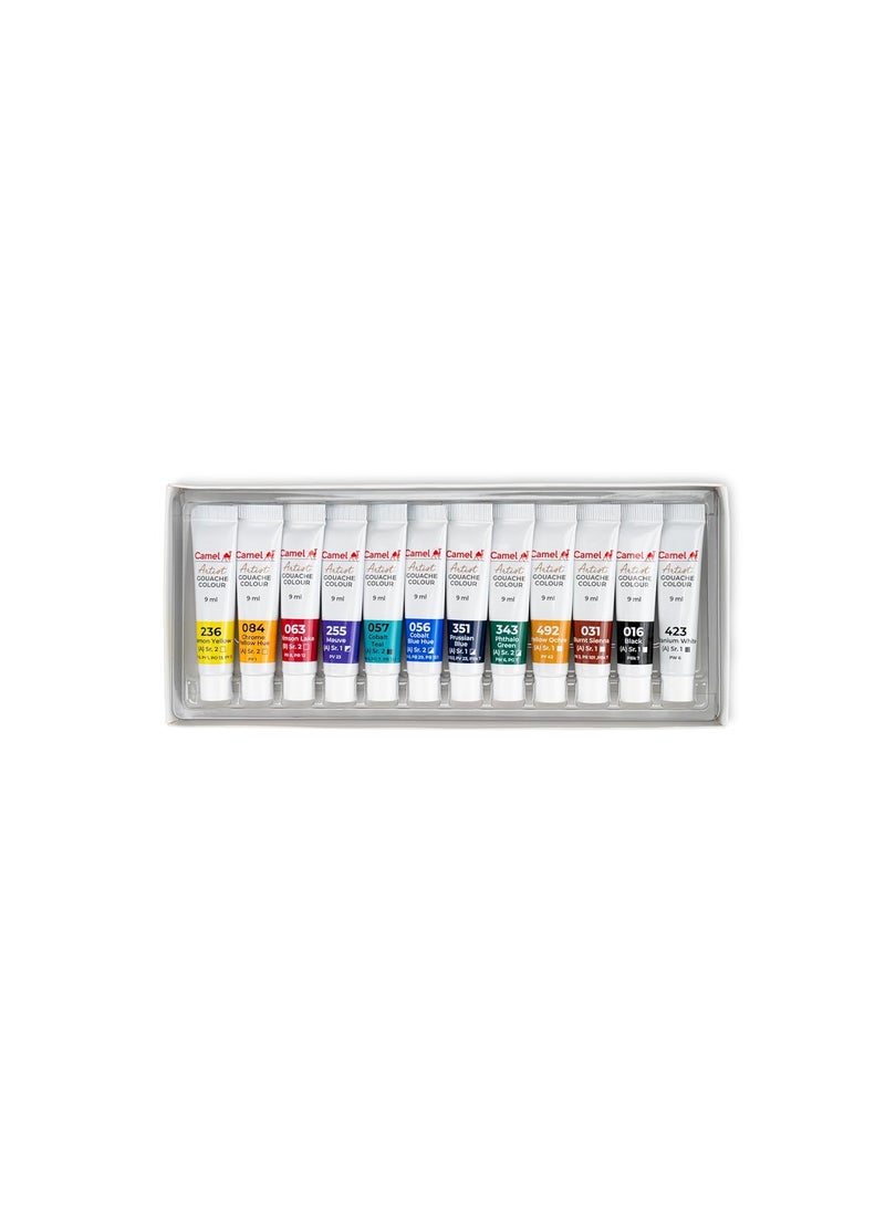 camel Camel Artist Gouache Colours Assorted Pack of 12 Shades, 9ml Each  - Image 2