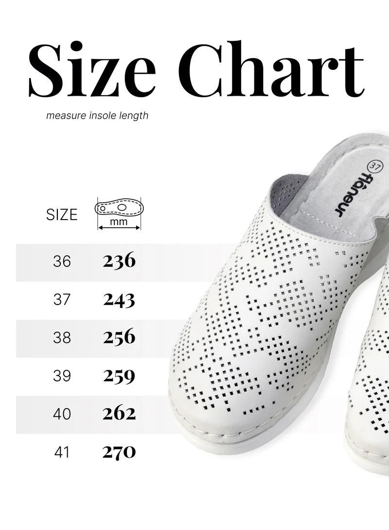 flaneur Flaneur Sneaker Mules for Women - Sabot Casual Ladies Shoes, Stylish Footwear for Women, 100% Natural Leather, Platform Lightweight &amp; Breathable Slip On Slides, Non-Slip Extra Wide Comfortable Shoes