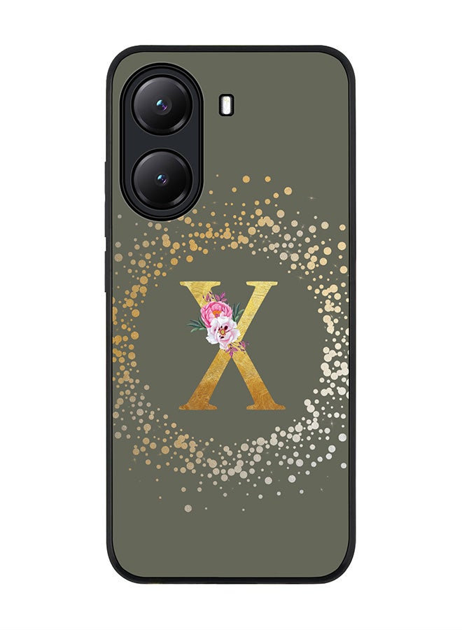 Stylizedd غطاء لجهاز Xiaomi Poco X7 Pro 5G، حماية كاميرا نحيفة، غطاء هاتف مضاد للصدمات - تصميم مخصص مزخرف بالأزهار - X (أخضر زيتوني)  - Image 1