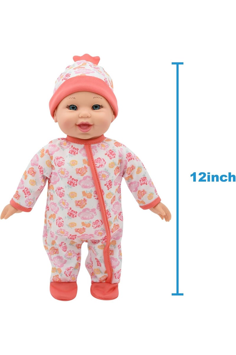 CRY BABIES Little Darlings Bouncing Baby Playset - 12" Doll - Pink & White - 10pc - Image 3