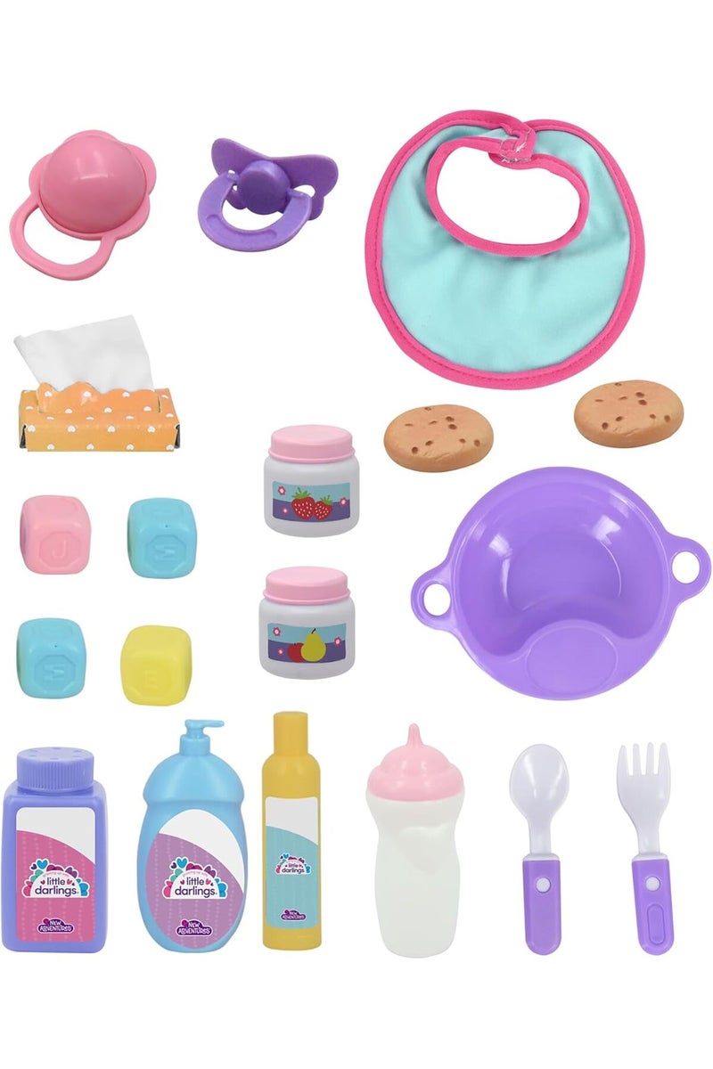 CRY BABIES Little Darlings Bouncing Baby Playset - 12" Doll - Pink & White - 10pc - Image 2