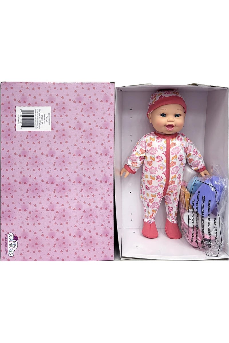 CRY BABIES Little Darlings Bouncing Baby Playset - 12" Doll - Pink & White - 10pc - Image 5