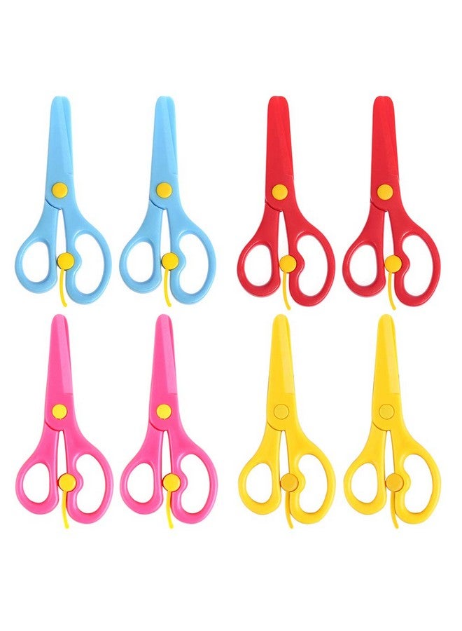 Yimaa 8 Pack Preschool Training Scissors Kids Plastic Playdough Scissors Childrens Toddler Safety Scissors Handmade Art Craft Scissors Left Handed Training Spring Scissors - Image 1