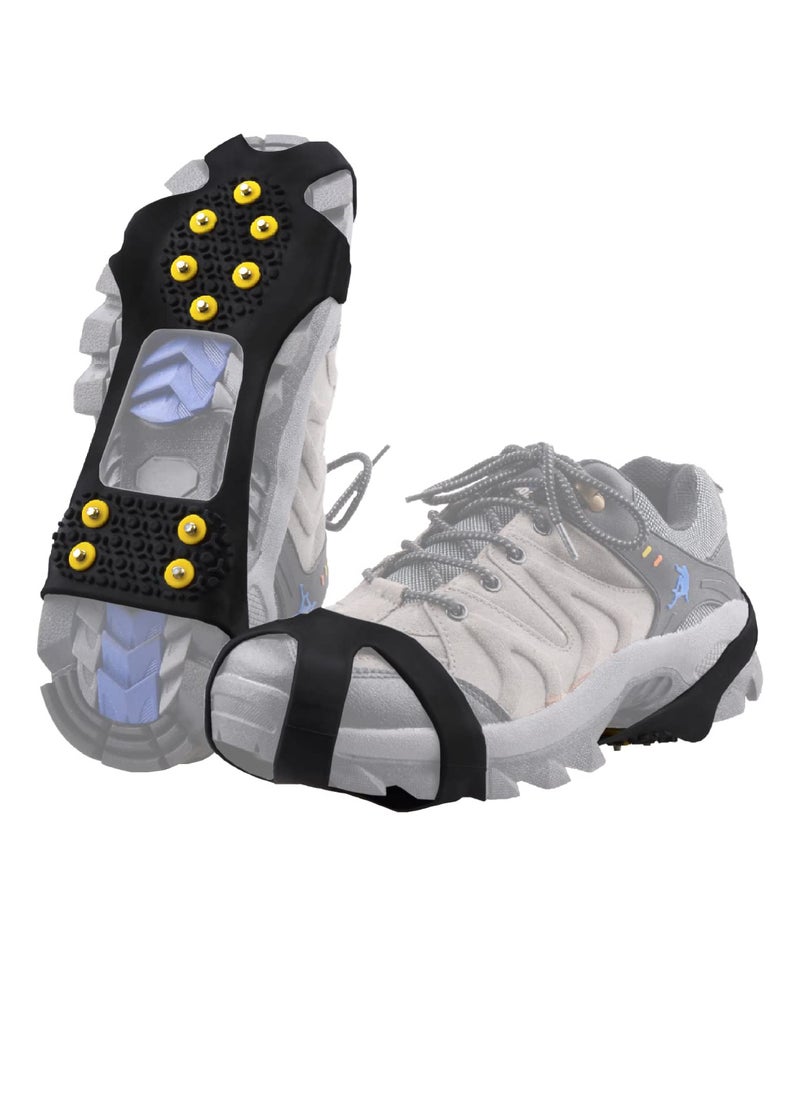 Generic - Ice Cleats with 10 Spikes for Hiking and Climbing, Traction Crampons for Men and Women, Perfect for Snow and Ice Walking - Image 1