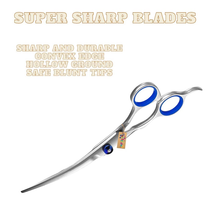 Western Era Dog Grooming Up Curved scissor, Stable, Sharp, Convex Edge, Safety, Round Tip, Ergonomically Designed, Holding Comfortably, Suitable for trimming, dogs, cats, and other pets (15cm) - Image 4