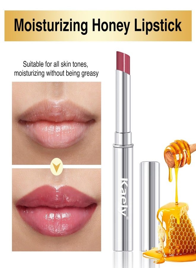 evpct Rose Honey Lipstick Tinted Lip Balm, Moisturizing Tinted Lip Oil Stick Lipstick for Older Women, Sheer Lightweight Hydrating Nourishing Shine Tinted Lip Balm Color Gloss Tint Stain, 05# Rose - Image 3