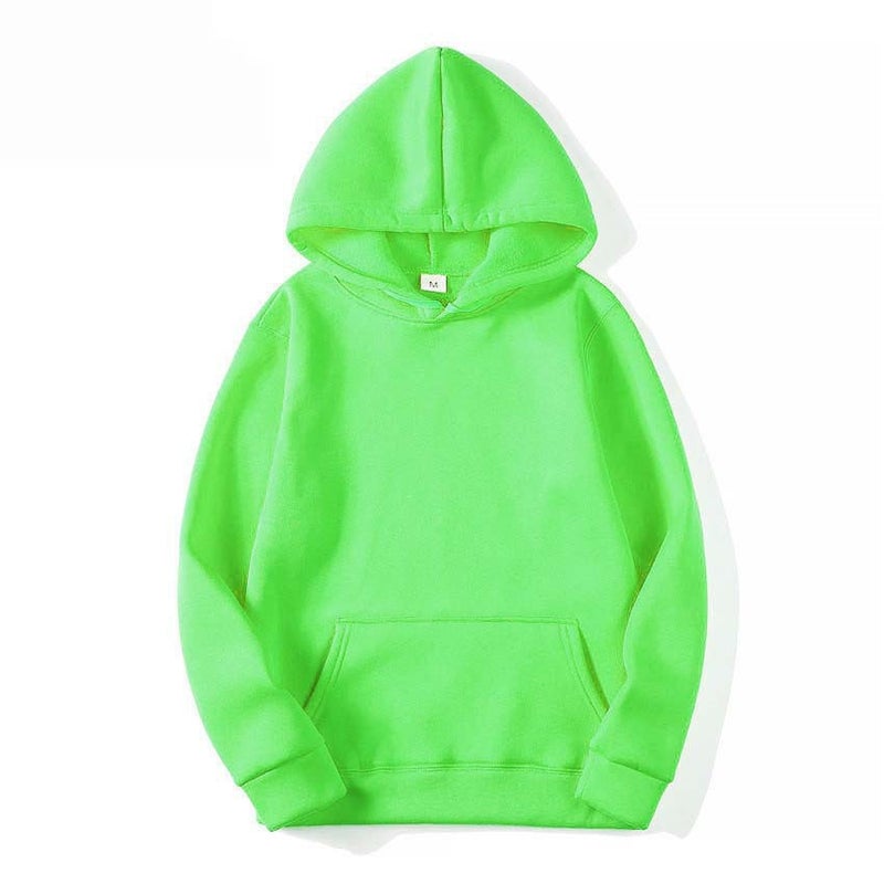 Thick Solid Color Hoodie Unisex 18 Colors Sportswear Fruit Green 