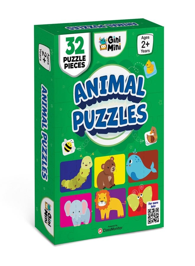 GiniMini Animals Jigsaw Puzzle for Kids 2 3 4 5 Years | Educational 2 Piece Puzzle for Memory & Motor Skills | Return & Birthday Gifts for Boys & Girls - Image 1