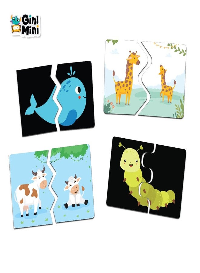 GiniMini Animals Jigsaw Puzzle for Kids 2 3 4 5 Years | Educational 2 Piece Puzzle for Memory & Motor Skills | Return & Birthday Gifts for Boys & Girls - Image 2