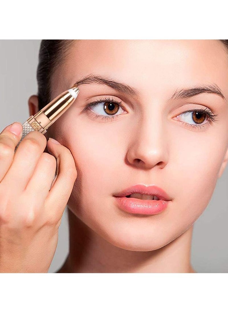 Captaintech 2 in 1 Rechargeable Facial Hair Remover with Replaceable Heads Painless Personal Hair Removal Eyebrow Razor with Indicator Lights (Multi) - Image 1