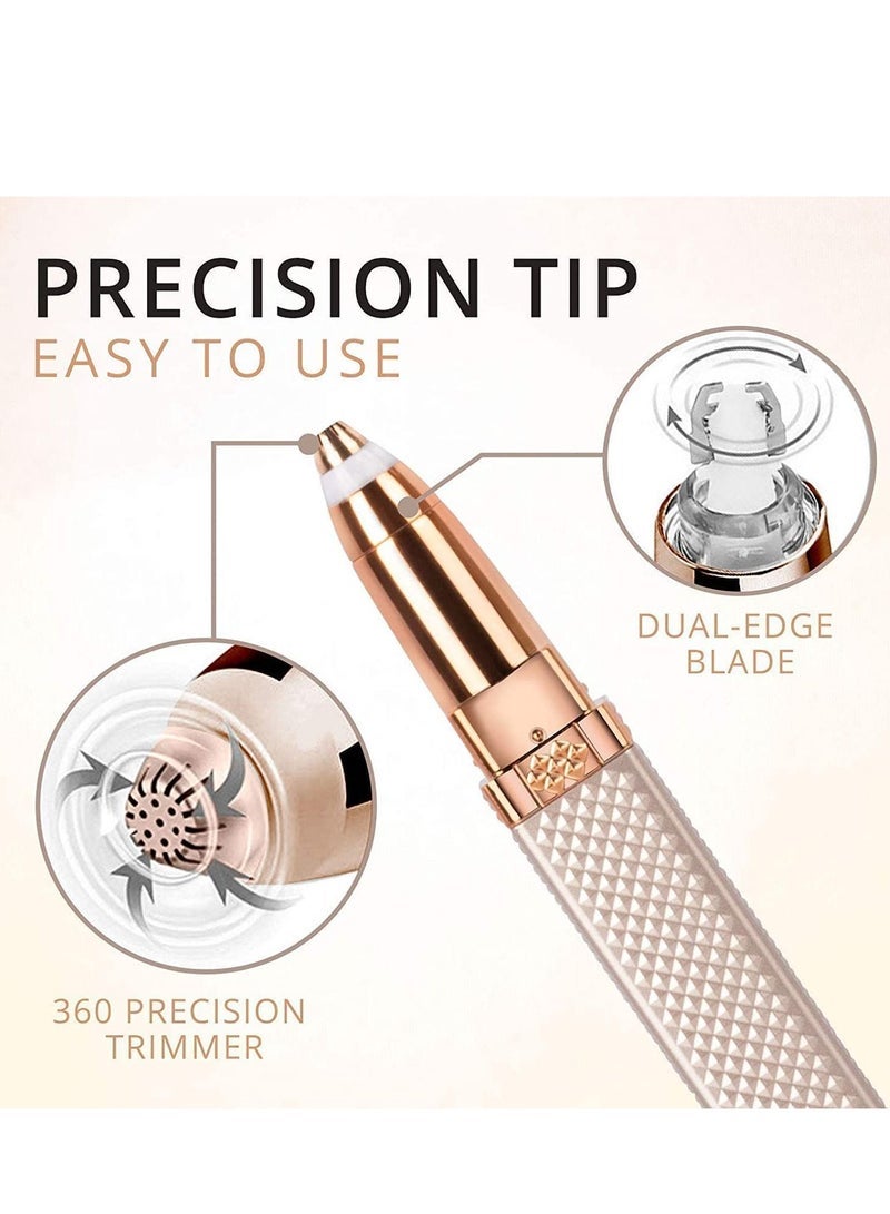Captaintech 2 in 1 Rechargeable Facial Hair Remover with Replaceable Heads Painless Personal Hair Removal Eyebrow Razor with Indicator Lights (Multi) - Image 5