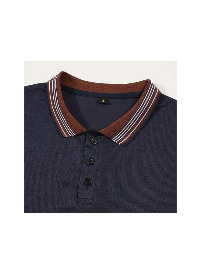 نيبمينينت قمصان بولو كاجوال للرجال بأسلوب كلاسيكي، بأزرار، قصيرة الأكمام، تي شيرتات ناعمة بتدرجات الألوان، ملابس أنيقة للجولف. - Image 5