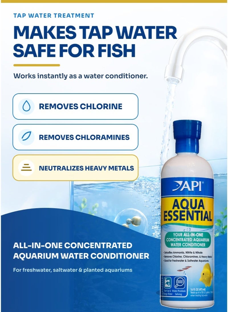 API Aqua Essential 16 oz Water Conditioner, Highly Concentrated Aquarium Water Treatment, Chemical Dechlorinator for Freshwater, Saltwater, Planted - Image 2