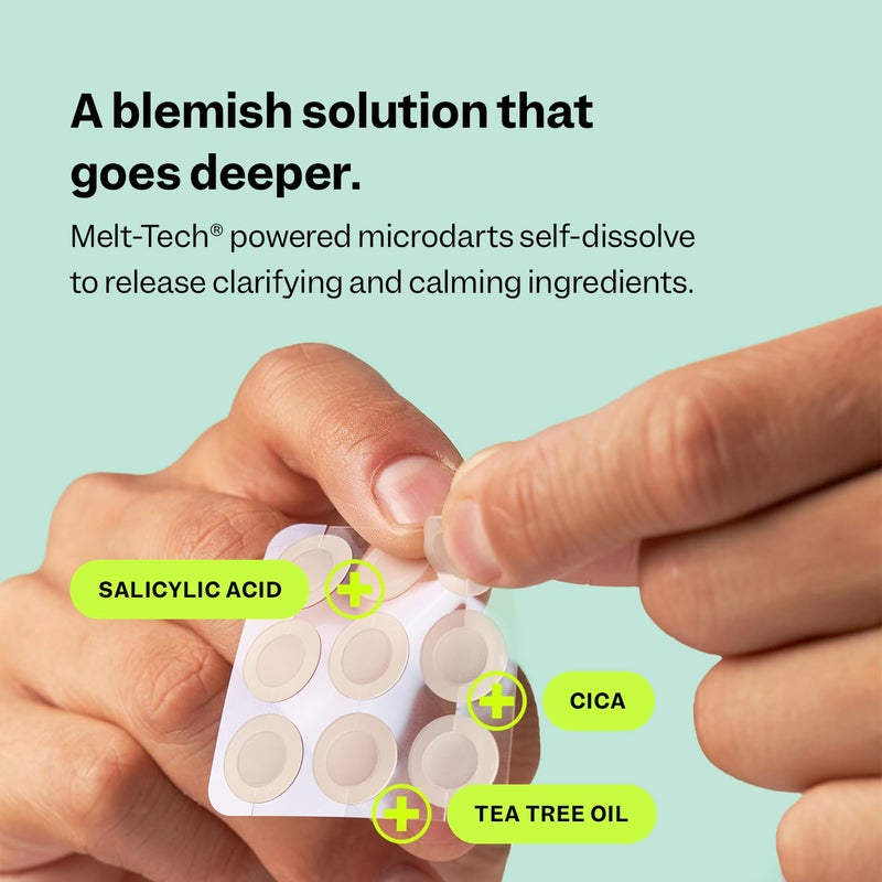 Peach Slices - Deep Blemish Microdarts (9 ct) - Early Stage Pimple Patches for Face - Salicylic Acid, Niacinamide, Hyaluronic Acid, Tea Tree Oil & Cica - Vegan, Cruelty Free, Korean Skin Care & Beauty - Image 4