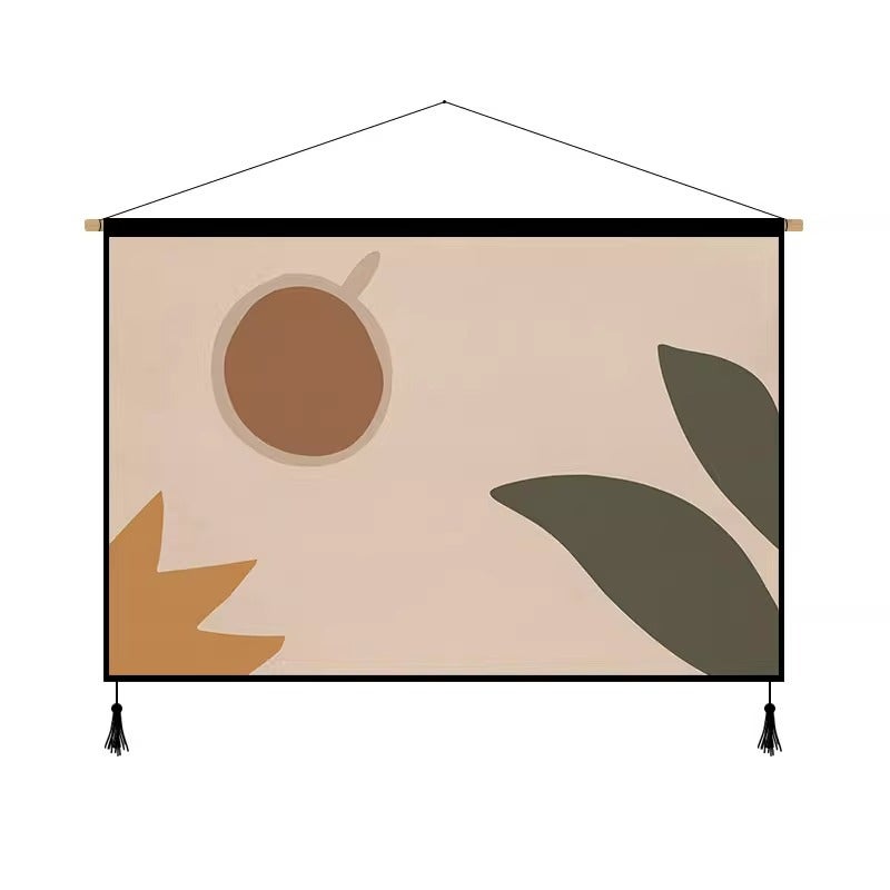 Morandi Simple Fabric Hanging Painting Rental Room Wall Cloth Dormitory Bed Hanging Cloth Room Decorative Cloth Background Cloth Ins Style - Image 1
