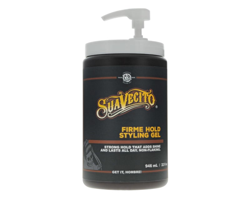 Suavecito Firme (Strong) Hold Styling Hair Gel 32 oz Tub with Pump - Original Scent, High Shine - Alcohol Free - Won't Dry or Flake, Lasts All Day, Works On All Hair Types And Textures - Image 1