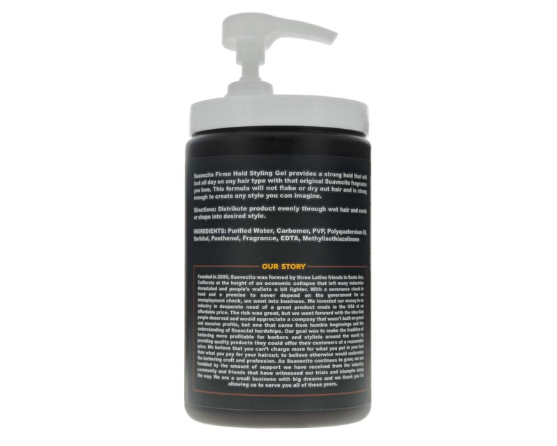Suavecito Firme (Strong) Hold Styling Hair Gel 32 oz Tub with Pump - Original Scent, High Shine - Alcohol Free - Won't Dry or Flake, Lasts All Day, Works On All Hair Types And Textures - Image 2