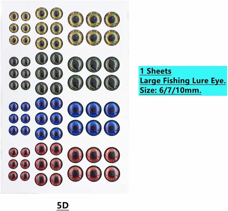 Drchoer Fish Eyes for Lures Making - Fishing Lure Eye 3mm 4mm 5mm 6mm 7mm 10mm Assortment for Fly Tying DIY Materials Tool - Image 3