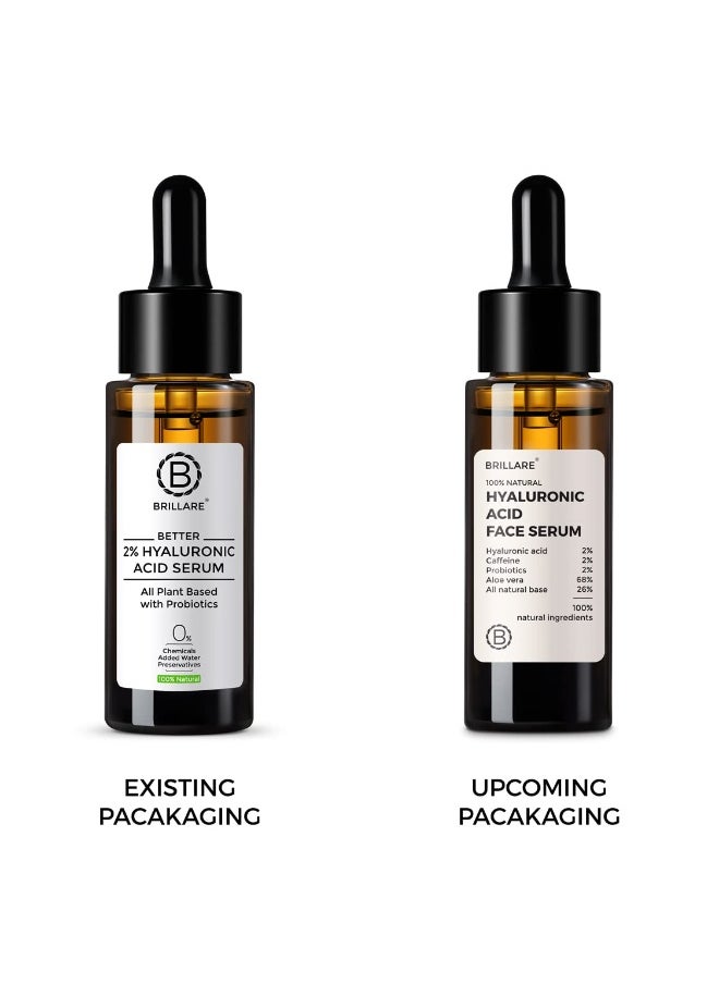 BRILLARE 2% Hyaluronic Acid Serum, Anti-ageing & Fine Lines, Intense Hydration, 100% Natural Face Serum  - Image 3