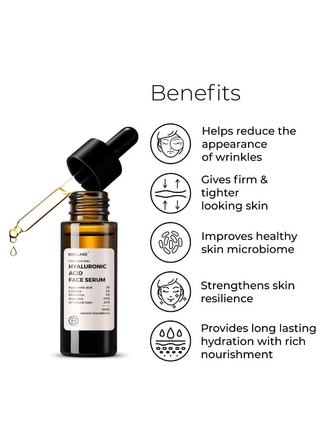 BRILLARE 2% Hyaluronic Acid Serum, Anti-ageing & Fine Lines, Intense Hydration, 100% Natural Face Serum  - Image 5
