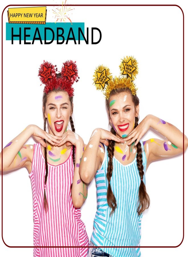 Sonarun 8-Piece Happy New Year Headband Set with Tinsel - Party Headbands for Kids & Adults, 4 Colors - Image 5