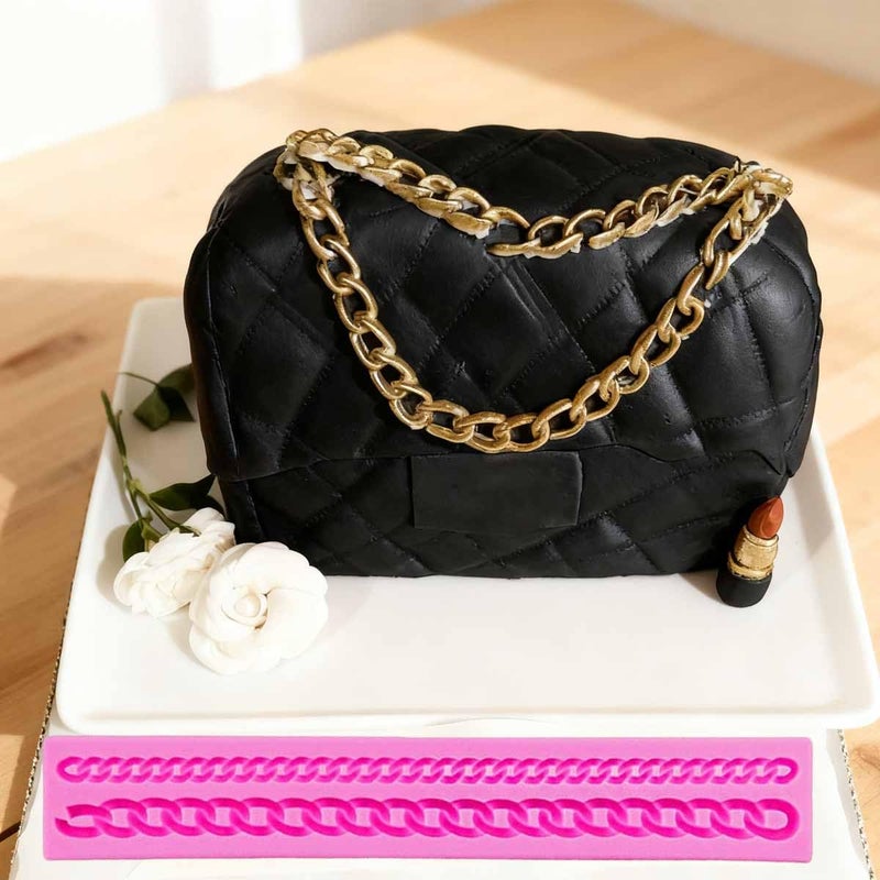 KuuGuu 2 PACK Zipper Chain Silicone Mold Realistic Chain Cake Fondant Mold Purse Bag Cake Decorating Mould for DIY Cake Border Decoration, Cupcake Topper, Jewelry, Polymer Clay, Crafting Projects - Image 4