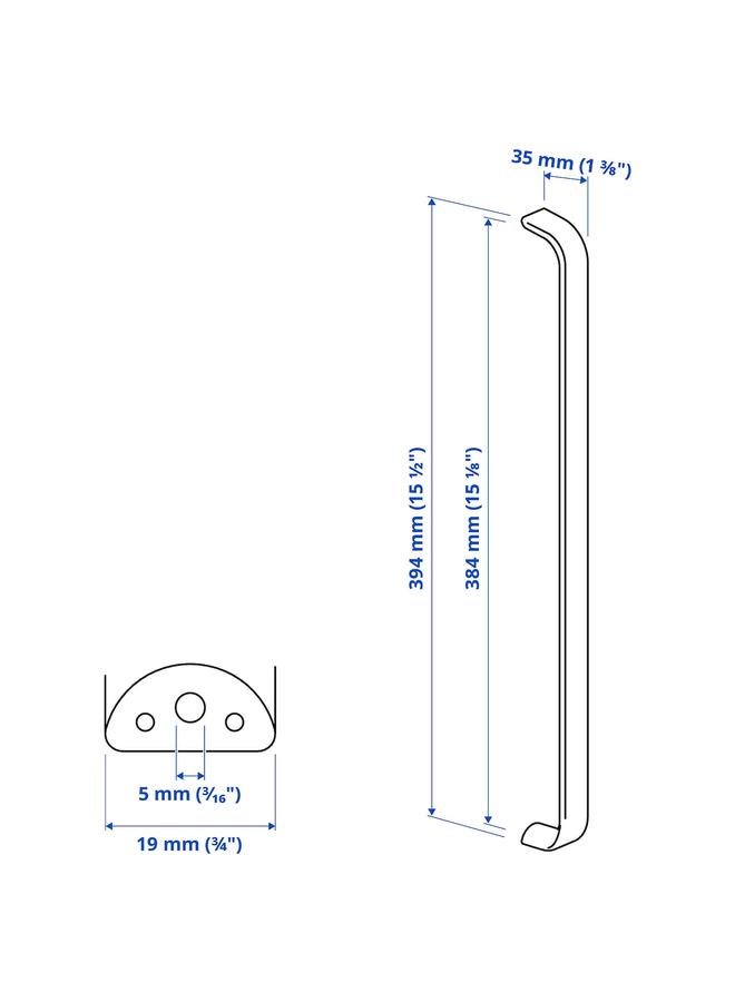Zaboon Handle, stainless steel colour, 394 mm - Image 4