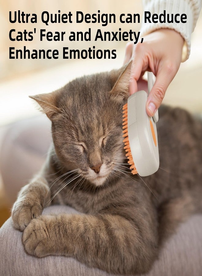 AebDerp Cat Dog Hair Steam Brush: 4 in 1 Pet Grooming Tool Rechargeable Groomer Silicone Comb for Massage, Cleaning, Shedding and Combing, Anti-Static, 360° Portable Handle for Long or Short Hair Pet (Orange) - Image 5