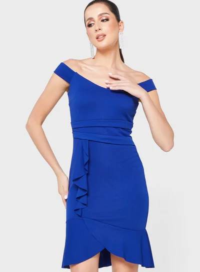 Ella Limited Edition Ruffle Hem Off Shoulder Dress