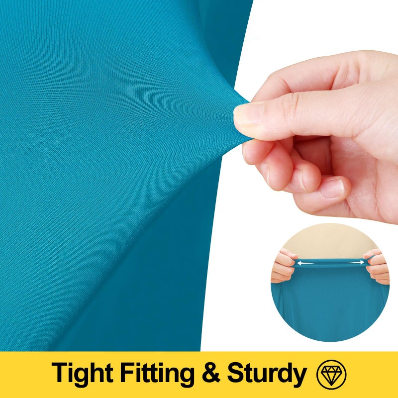 Smiry Spandex Tablecloth, Elastic Fitted Stretch Tablecloth for 6FT Rectangle Tables, Waterproof Washable Table Cover Skirt for Outdoor, Wedding, Banquet & Parties (Turquoise, 72Lx30Wx30H Inch) - Image 3