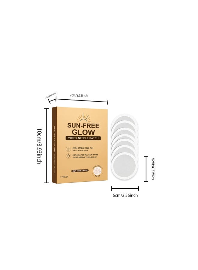 Sun-Free Glow Micro-Needle Patches Tanning, Long-Lasting Hydrating Glow Self-Tanning Patches, For All Skin Types, 7 Pcs - Image 5