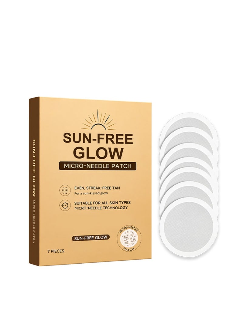 Sun-Free Glow Micro-Needle Patches Tanning, Long-Lasting Hydrating Glow Self-Tanning Patches, For All Skin Types, 7 Pcs - Image 1