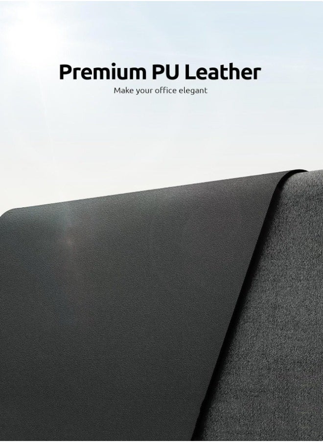 M MIAOYAN - Leather Desk Pad Protector, Office Desk Mat, Large Mouse Pad, Non-Slip PU Leather Desk Blotter, Laptop Desk Mat, Waterproof Office Writing Pad, Suitable for Office and Home (Dark Grey, 100cm*40cm). - Image 1