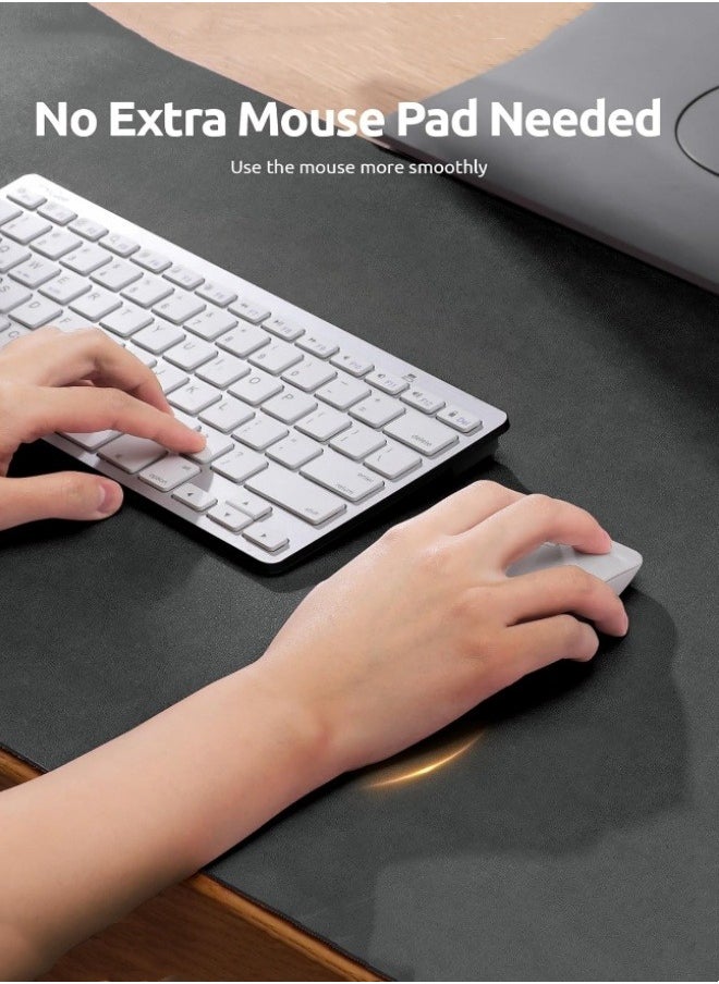 M MIAOYAN - Leather Desk Pad Protector, Office Desk Mat, Large Mouse Pad, Non-Slip PU Leather Desk Blotter, Laptop Desk Mat, Waterproof Office Writing Pad, Suitable for Office and Home (Dark Grey, 100cm*40cm). - Image 1