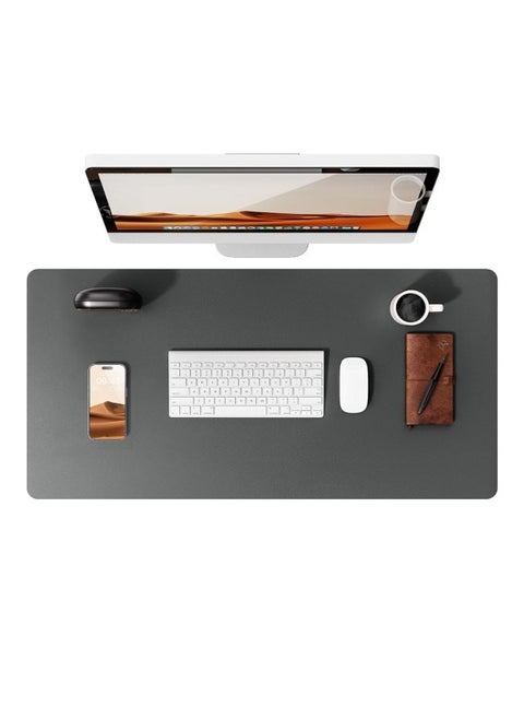Leather Desk Pad Protector, Office Desk Mat, Large Mouse Pad, Non-Slip PU Leather Desk Blotter, Laptop Desk Mat, Waterproof Office Writing Pad, Suitable for Office and Home (Dark Grey, 100cm*40cm).