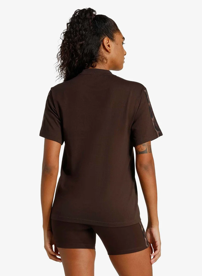 Adidas 3-Stripes  Leopard Printed T-Shirt