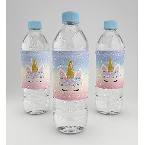 Mr.Mug 24 Unicorn Bottle Wraps Waterproof Bottle Labels Baby Shower Birthday Party Magical Unicorn Water Bottle Cute DIY Decorations - Image 5