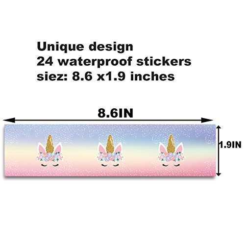 Mr.Mug 24 Unicorn Bottle Wraps Waterproof Bottle Labels Baby Shower Birthday Party Magical Unicorn Water Bottle Cute DIY Decorations - Image 3