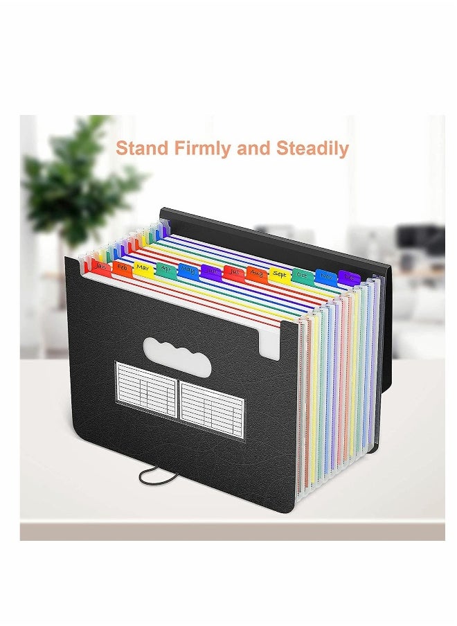 Generic - Portable 13-Pocket File Organizer for Documents and Receipts, A4 Size Expanding Folder with Cover, Ideal for Home and Office - Image 1