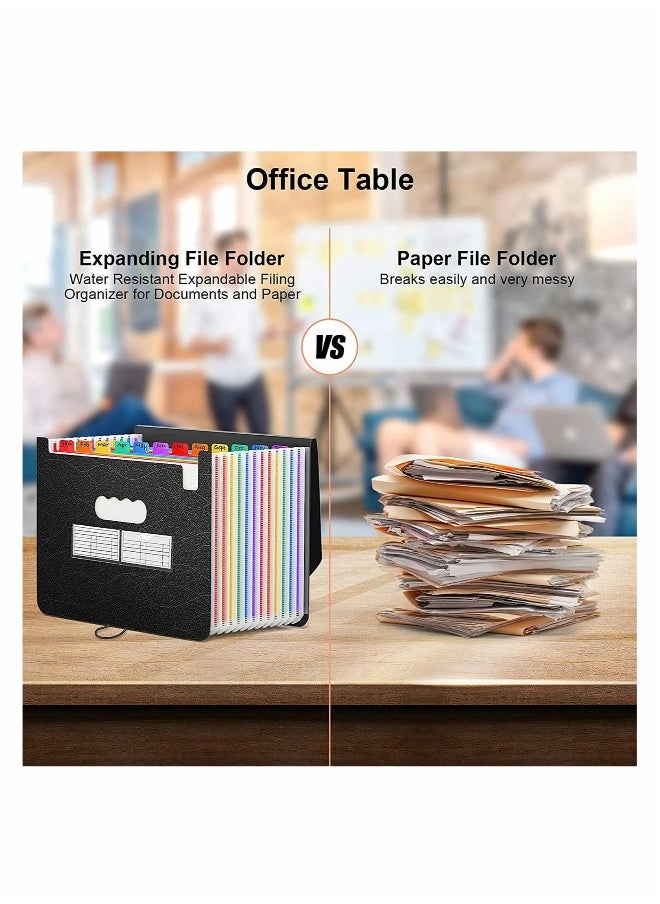 Generic - Portable 13-Pocket File Organizer for Documents and Receipts, A4 Size Expanding Folder with Cover, Ideal for Home and Office - Image 1