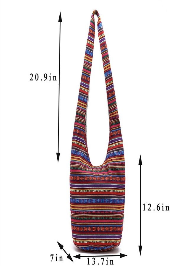 KARRESLY Bohemian Cotton Hippie Shoulder Bag Thai Top Zip Sling Crossbody Bag Hobo Bag Handmade Messenger Purse - Image 4