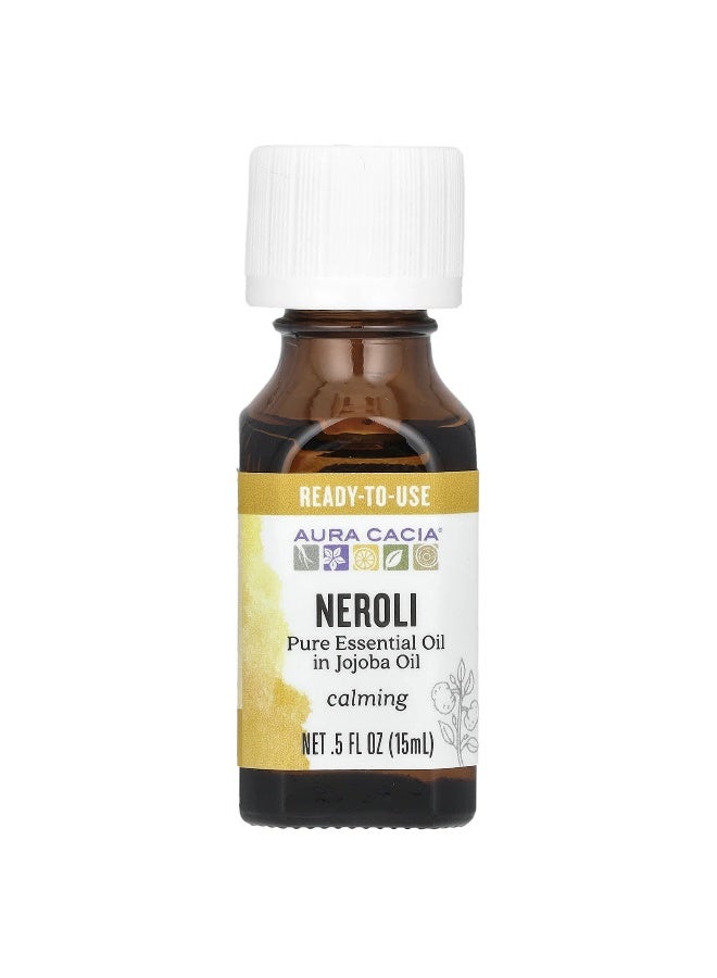 Aura Cacia أورا كاسيا، زيت أساسي نقي في زيت الجوجوبا، نيرولي، 0.5 أونصة سائلة (15 مل) - Image 1