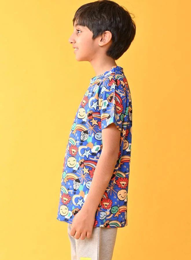 Anthrilo Anthrilo All Over Print Round Neck T-Shirt