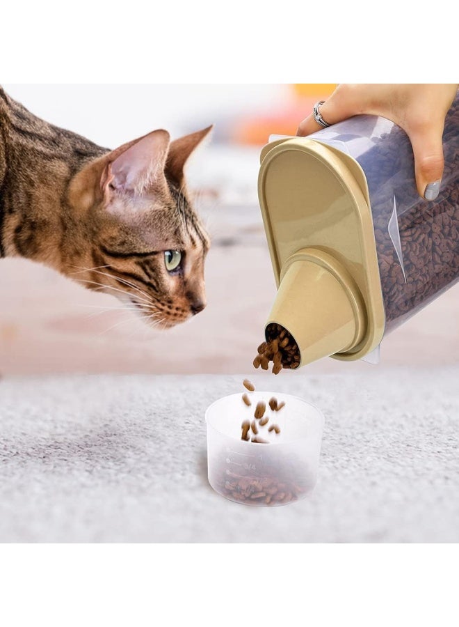 Premify 2Pcs Pet Food Storage Containers, Traveling Cat/Dog Food Container Set with Measuring Cup, Birds Feed/Food Container 2.5L, Refill Your Pet’s Bowls - Image 2